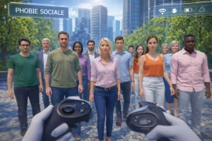 personnage hommes et femmes avec phobie sociale